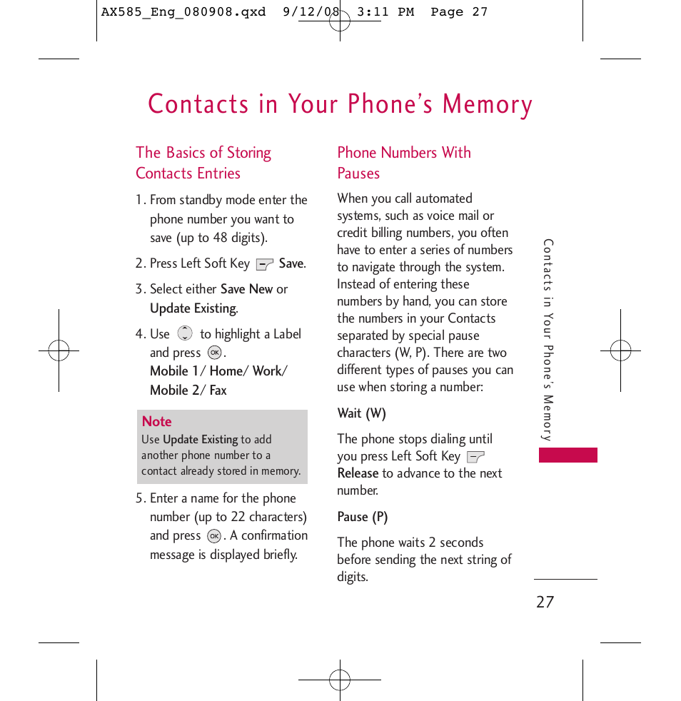 LG LGAX585 User Manual | Page 27 / 119