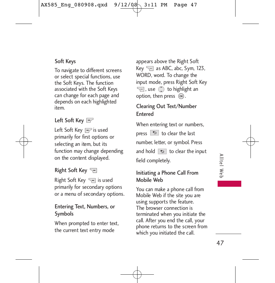 LG LGAX585 User Manual | Page 47 / 119