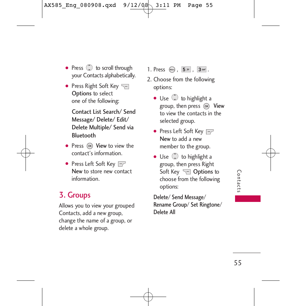 Groups | LG LGAX585 User Manual | Page 55 / 119