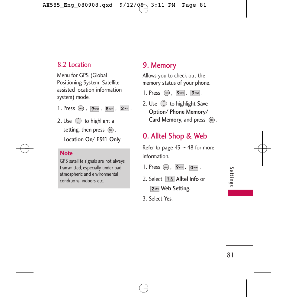 Alltel shop & web | LG LGAX585 User Manual | Page 81 / 119