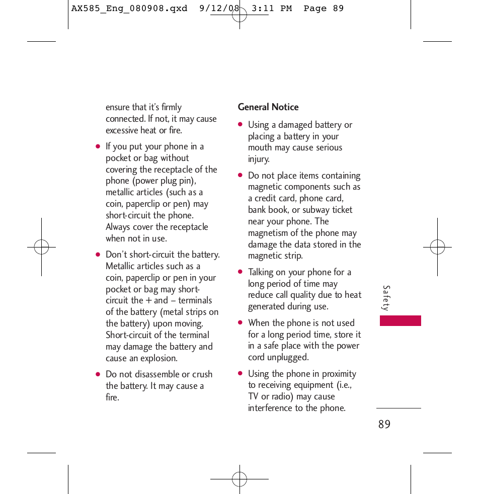 LG LGAX585 User Manual | Page 89 / 119