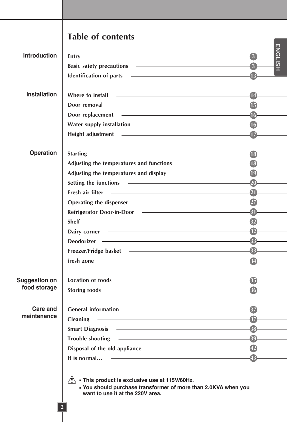 LG LSC22991ST User Manual | Page 2 / 46