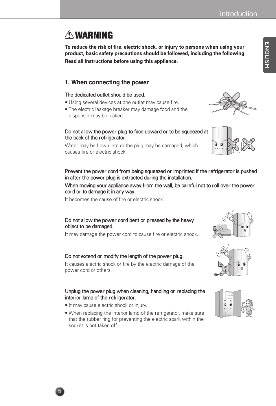 Warning, Introduction | LG LSC22991ST User Manual | Page 4 / 46