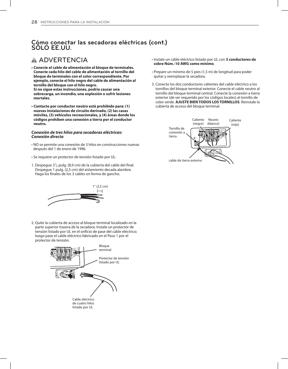 Advertencia | LG DLGX8001V User Manual | Page 76 / 100