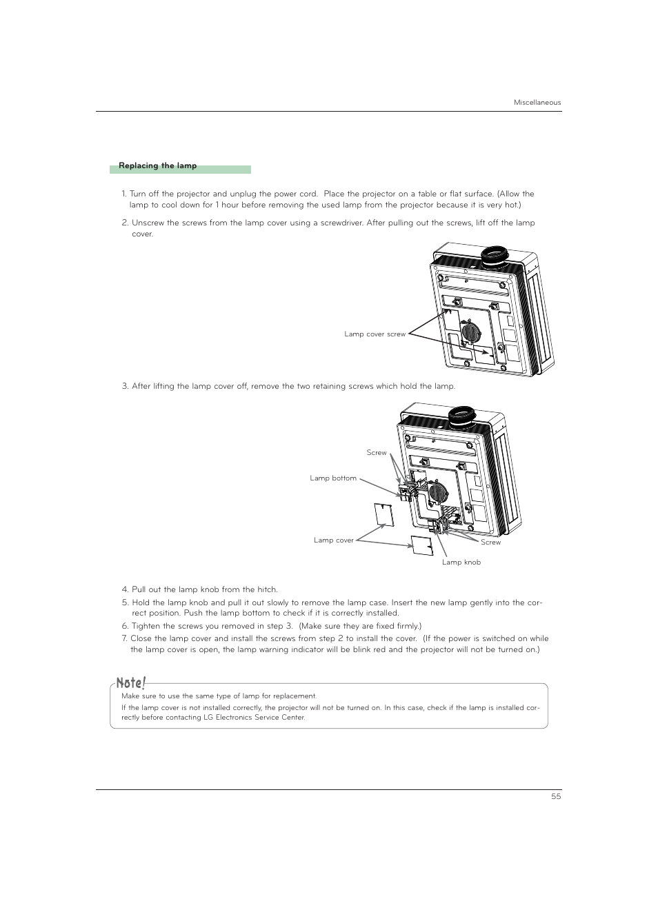 LG CF3DAT User Manual | Page 55 / 60