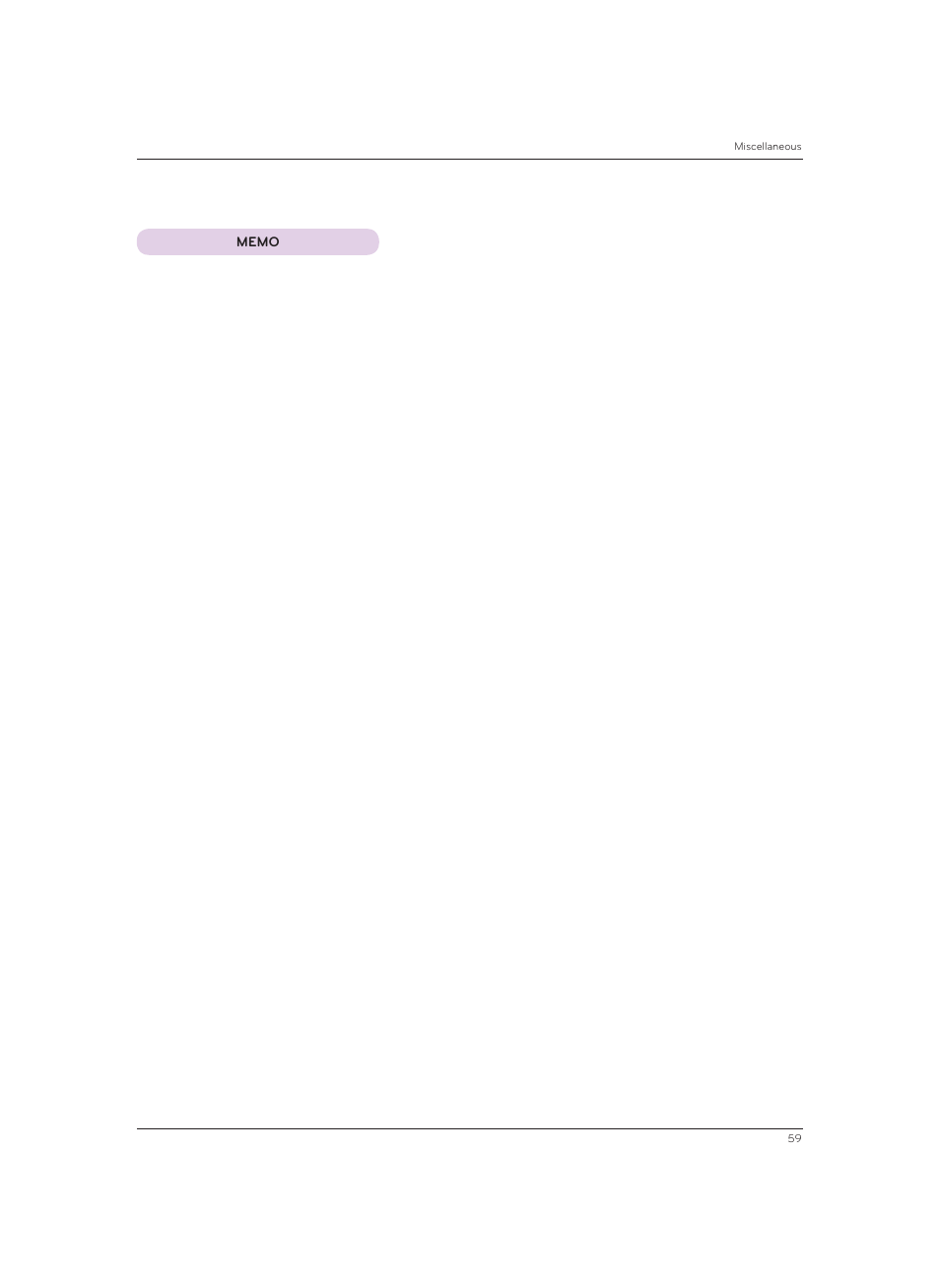 Memo | LG CF3DAT User Manual | Page 59 / 60