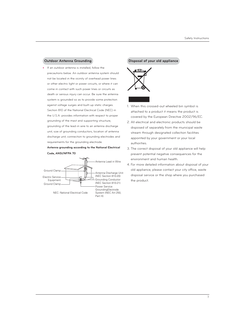 LG CF3DAT User Manual | Page 7 / 60