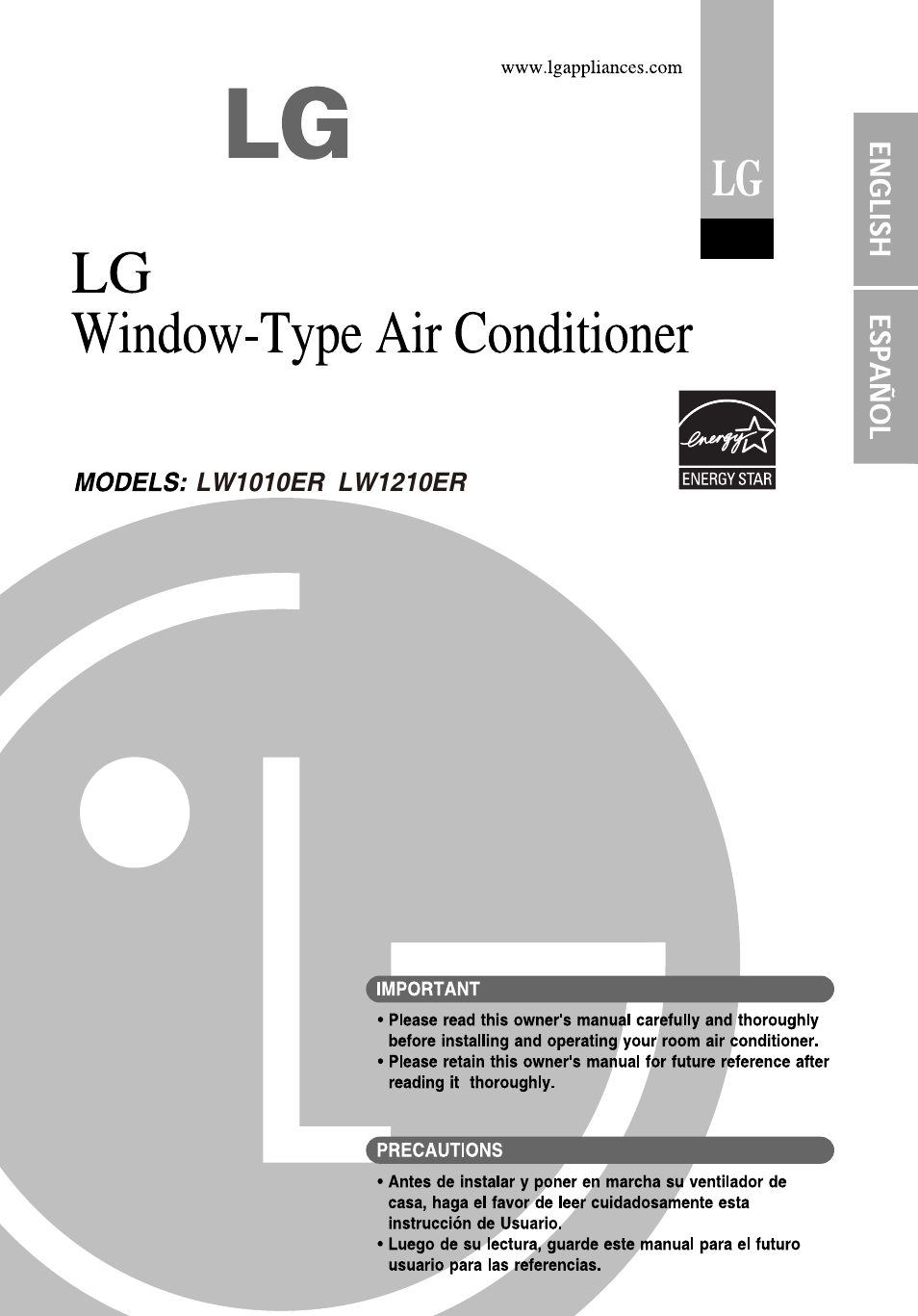 LG LW1010ER User Manual | 52 pages