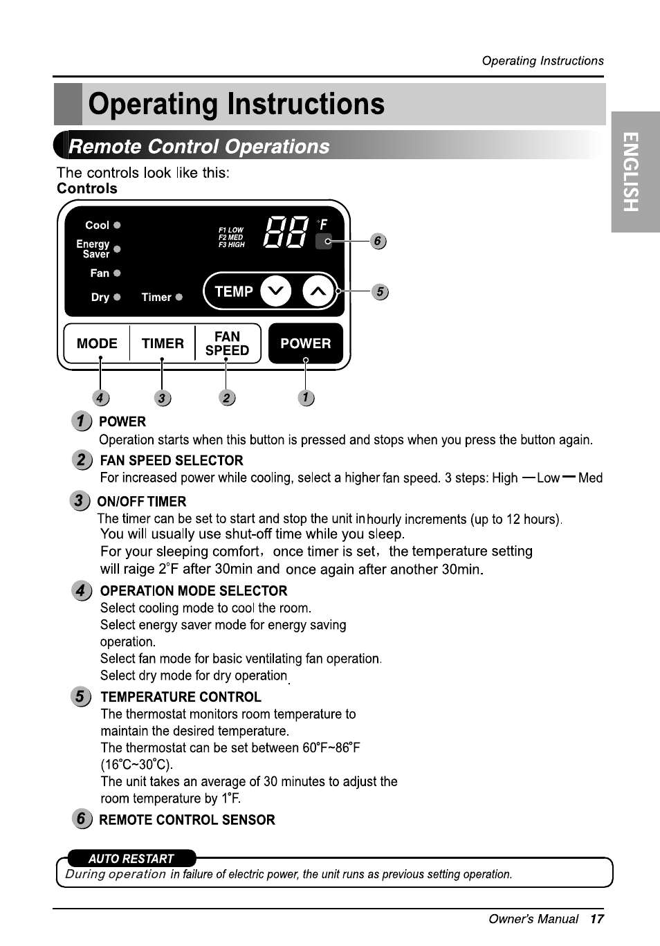 Operating instructions, Remote control operations | LG LW1010ER User Manual | Page 17 / 52