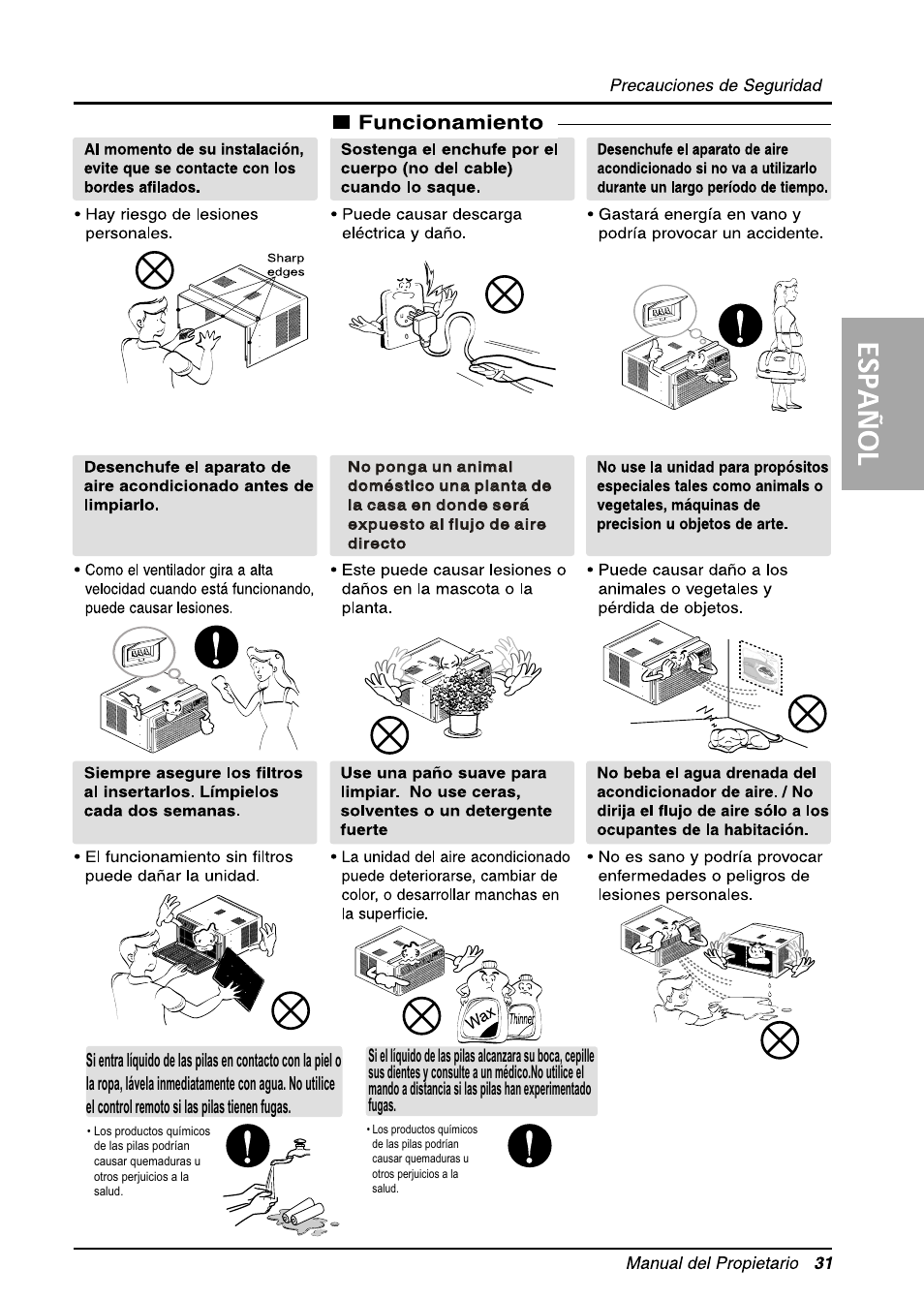 Funcionamiento | LG LW1010ER User Manual | Page 31 / 52