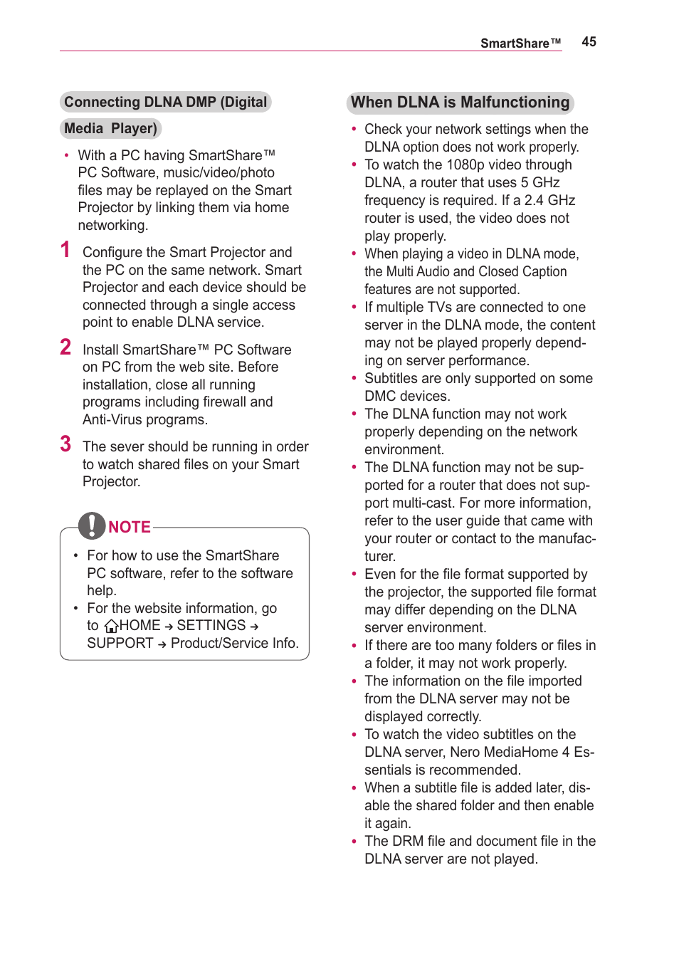 LG PA75U User Manual | Page 45 / 92