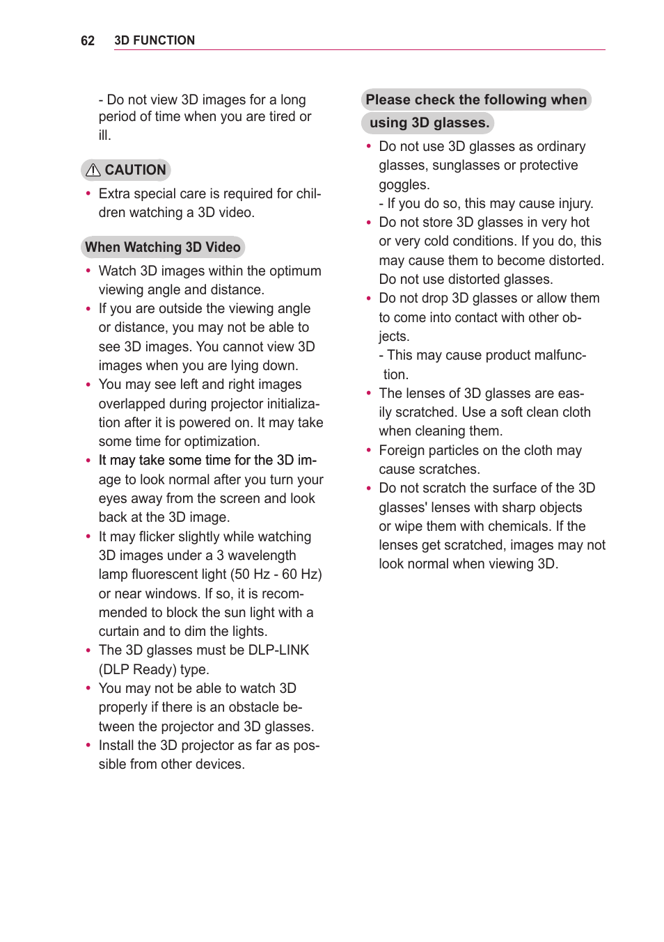 LG PA75U User Manual | Page 62 / 92