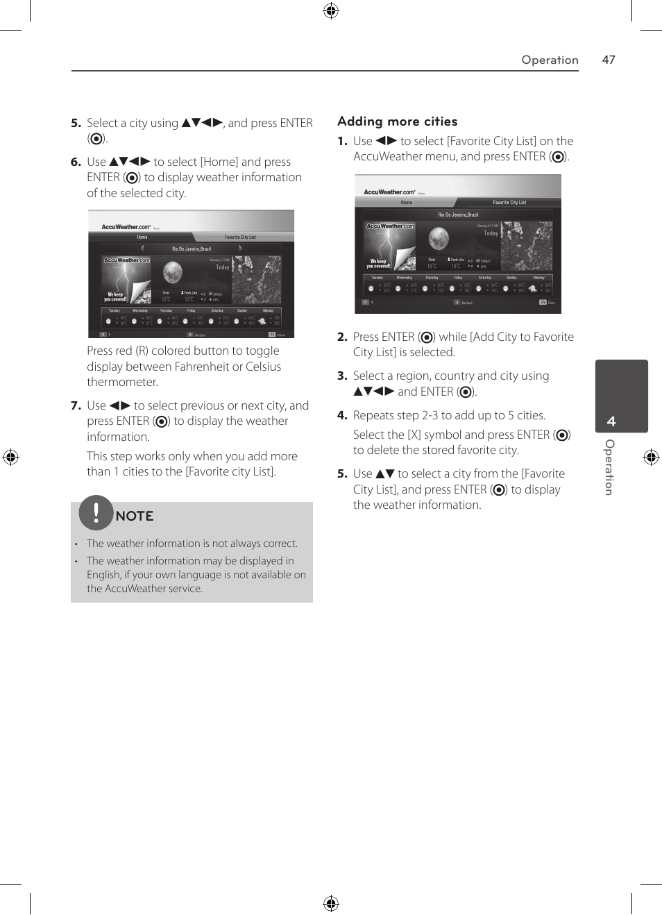Using the on-line entertainment, Access | LG BD530 User Manual | Page 47 / 72