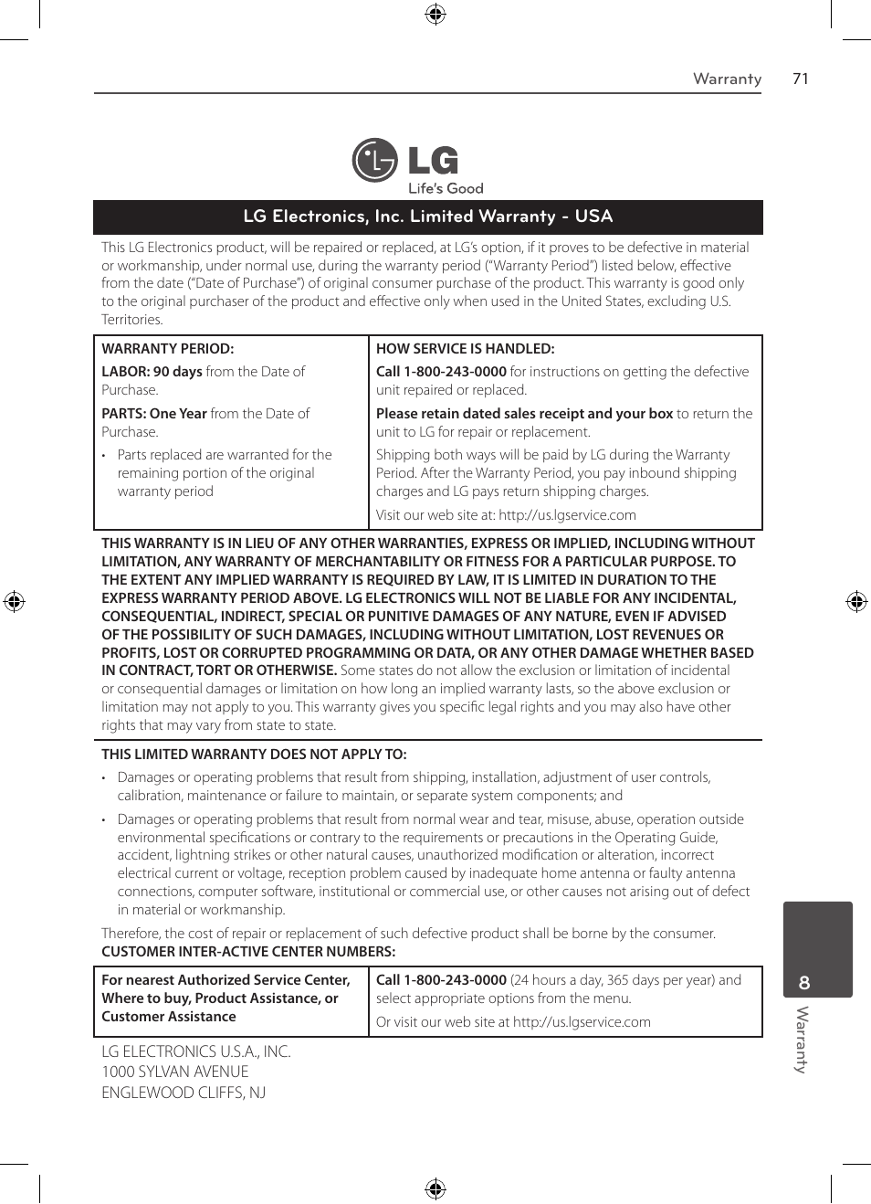 LG BD530 User Manual | Page 71 / 72