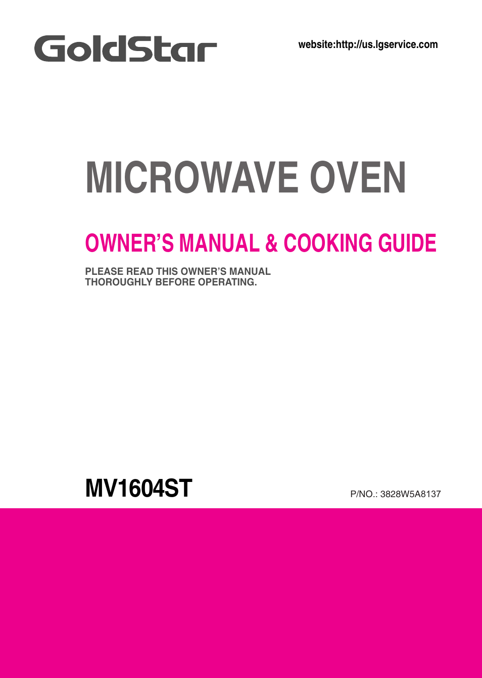 LG MV1604ST User Manual | 32 pages