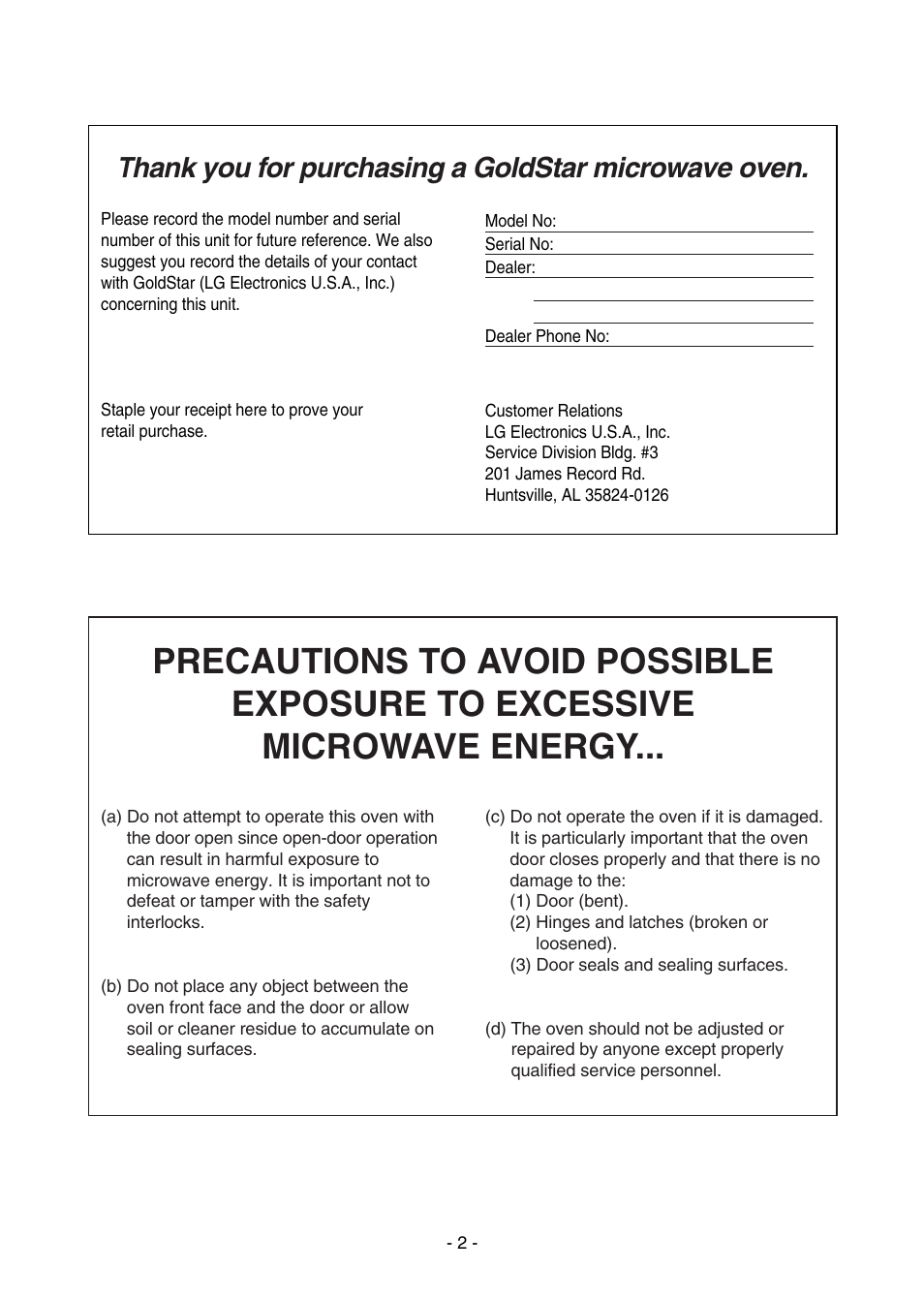 LG MV1604ST User Manual | Page 2 / 32