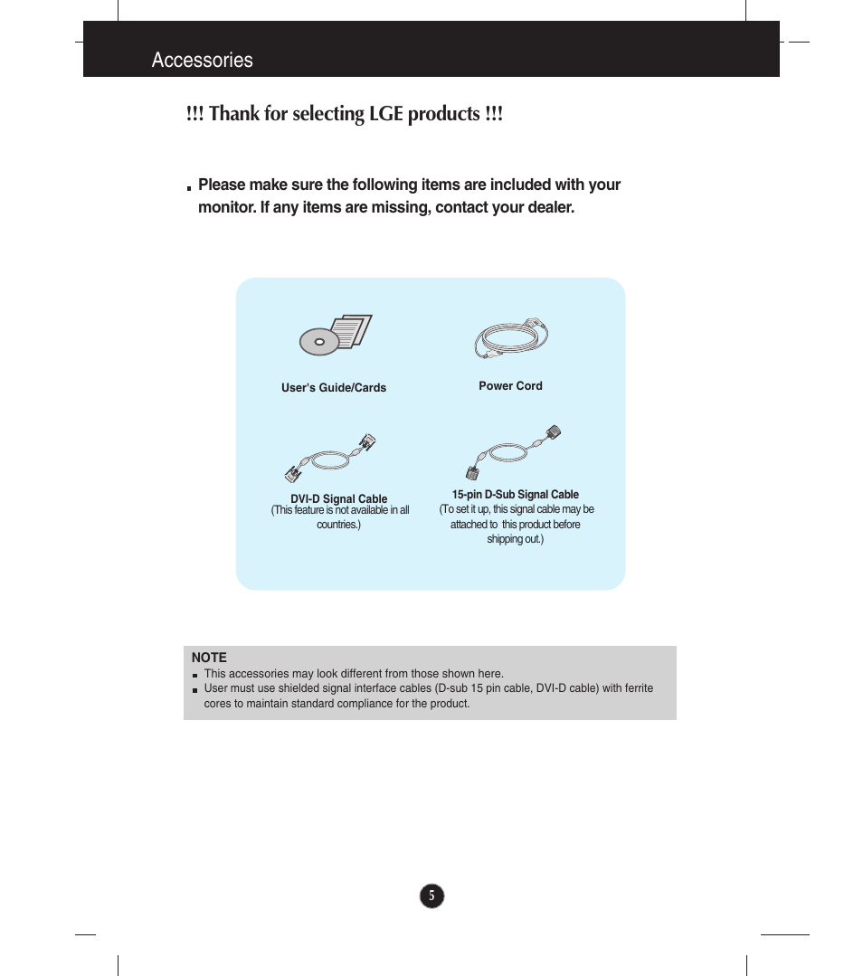 Accessories | LG EW224T-PN User Manual | Page 6 / 28