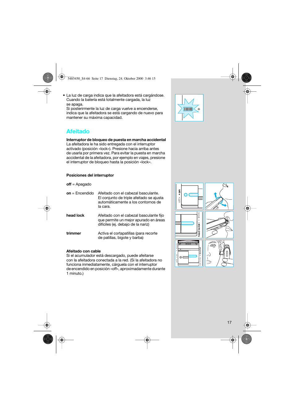 Afeitado | Braun 5441 Flex Integral System User Manual | Page 17 / 66