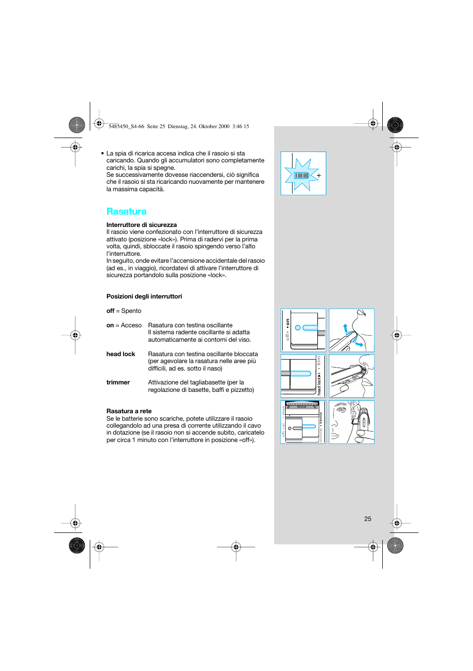 Rasatura | Braun 5441 Flex Integral System User Manual | Page 25 / 66