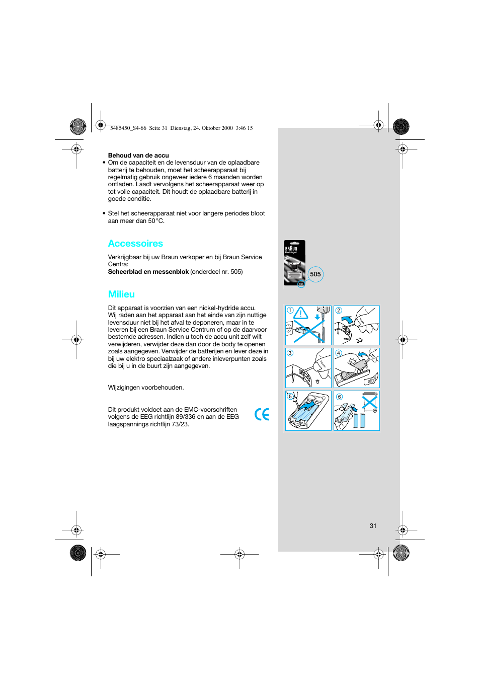 Accessoires, Milieu | Braun 5441 Flex Integral System User Manual | Page 31 / 66
