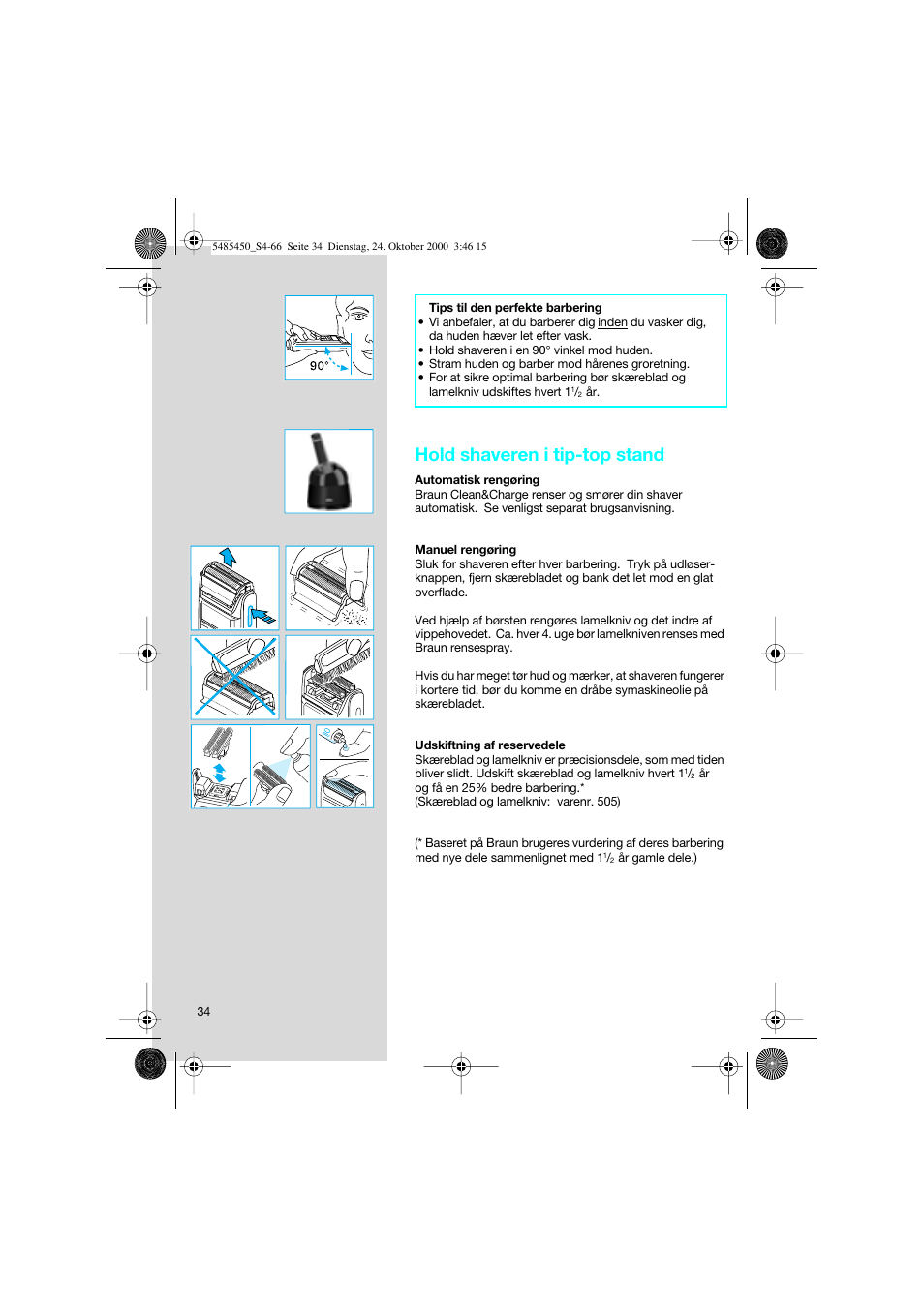 Hold shaveren i tip-top stand | Braun 5441 Flex Integral System User Manual | Page 34 / 66