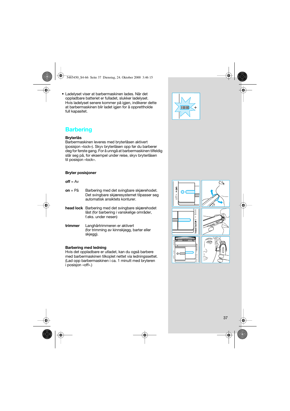 Barbering | Braun 5441 Flex Integral System User Manual | Page 37 / 66