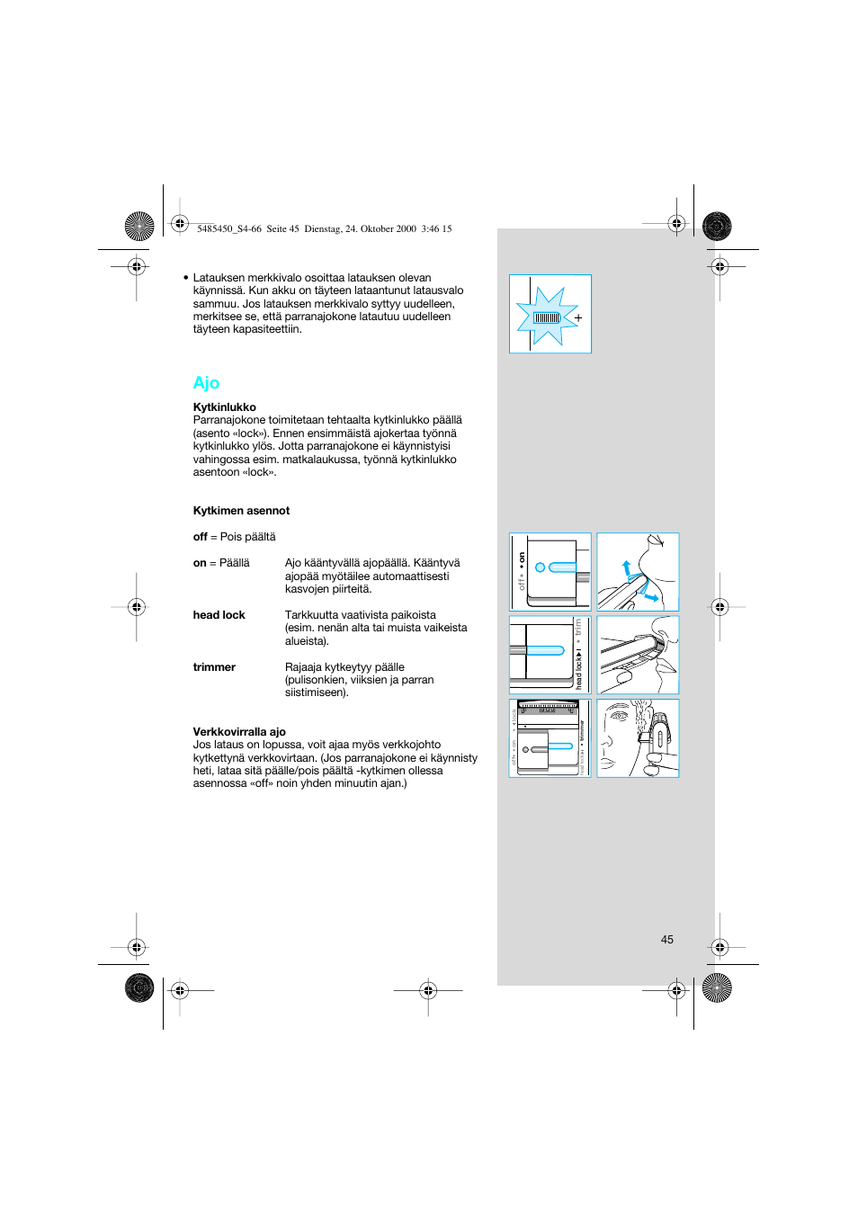 Braun 5441 Flex Integral System User Manual | Page 45 / 66