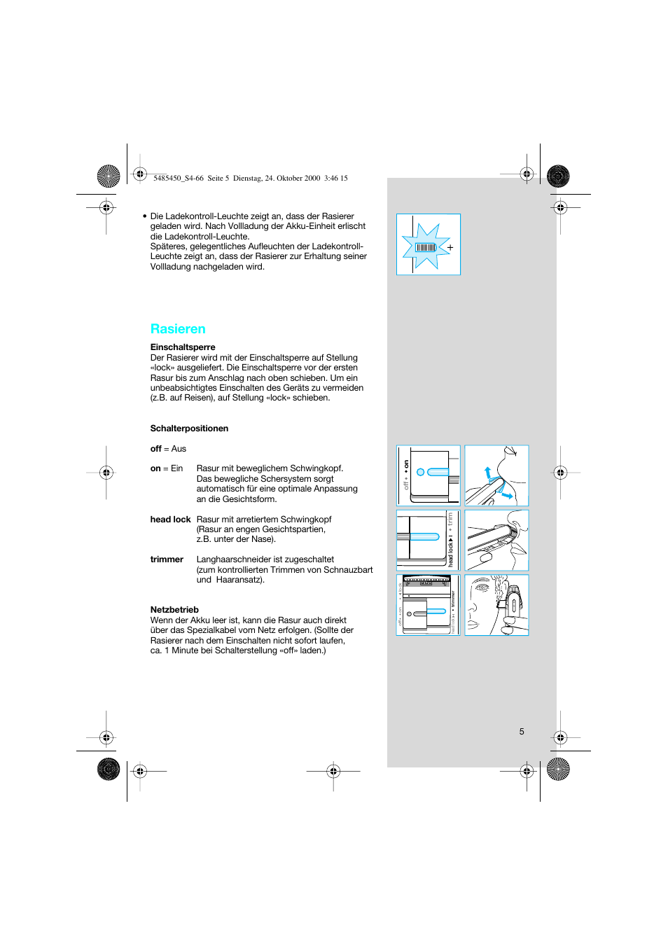 Rasieren | Braun 5441 Flex Integral System User Manual | Page 5 / 66