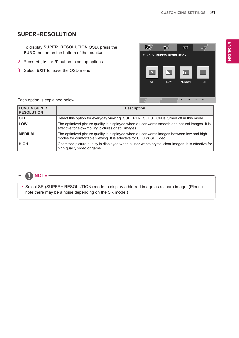 Super+resolution | LG D2343PB-BN User Manual | Page 22 / 33