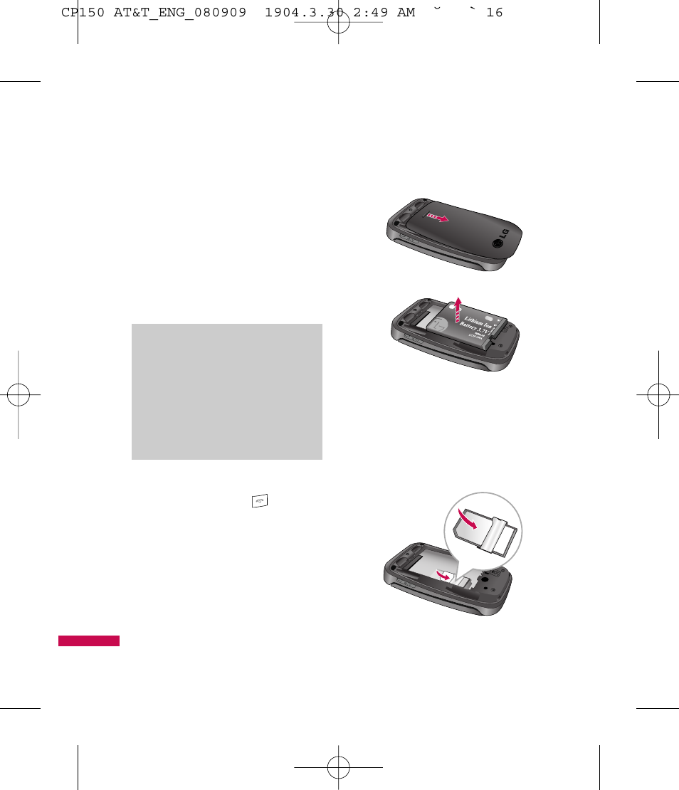 Getting started | LG CP150 User Manual | Page 20 / 242
