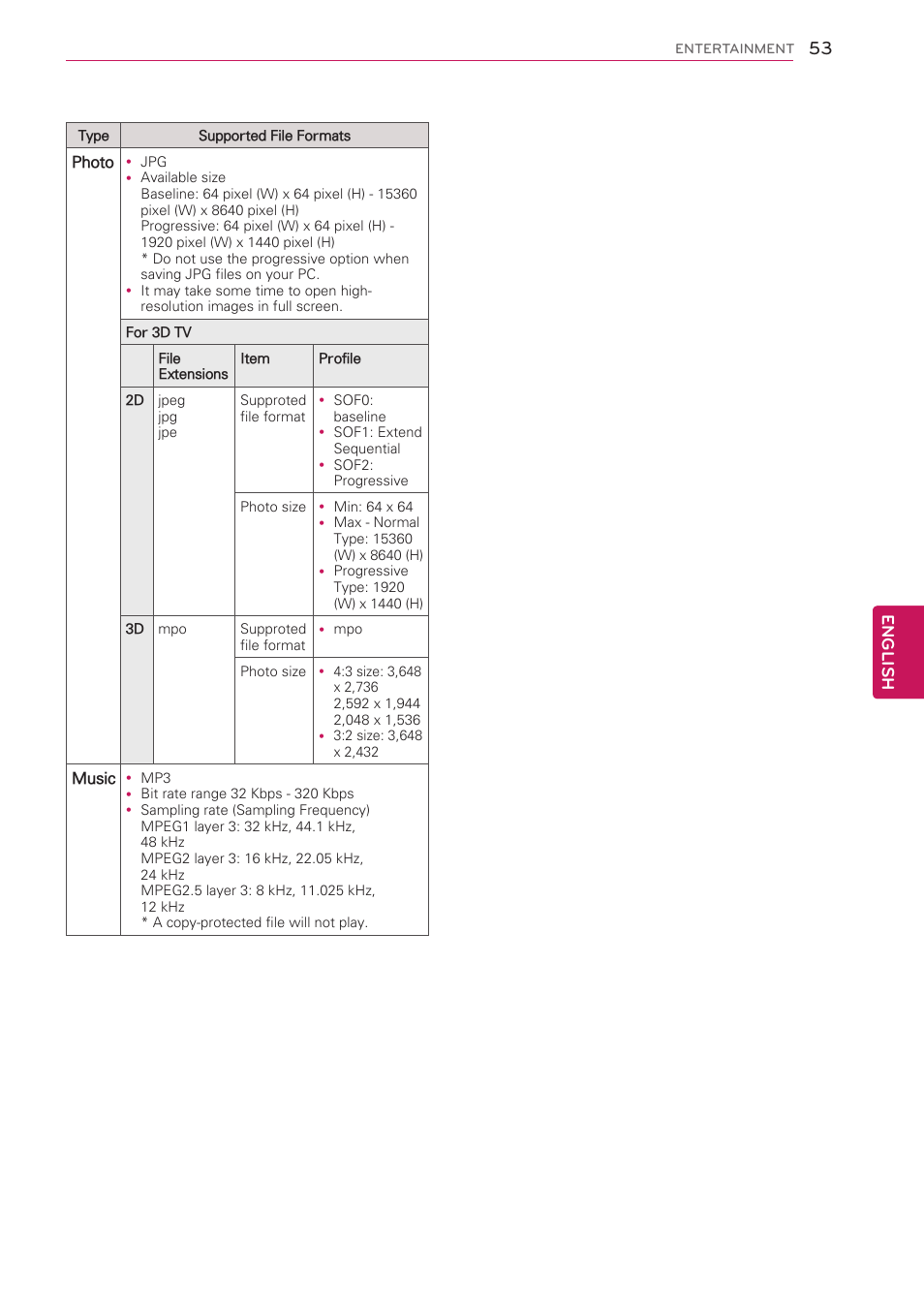 English | LG 50PV490 User Manual | Page 53 / 122