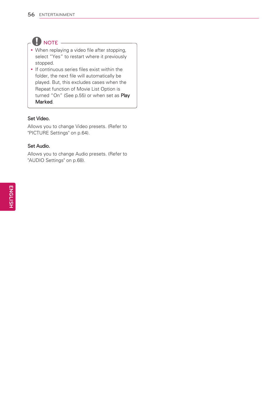 LG 50PV490 User Manual | Page 56 / 122