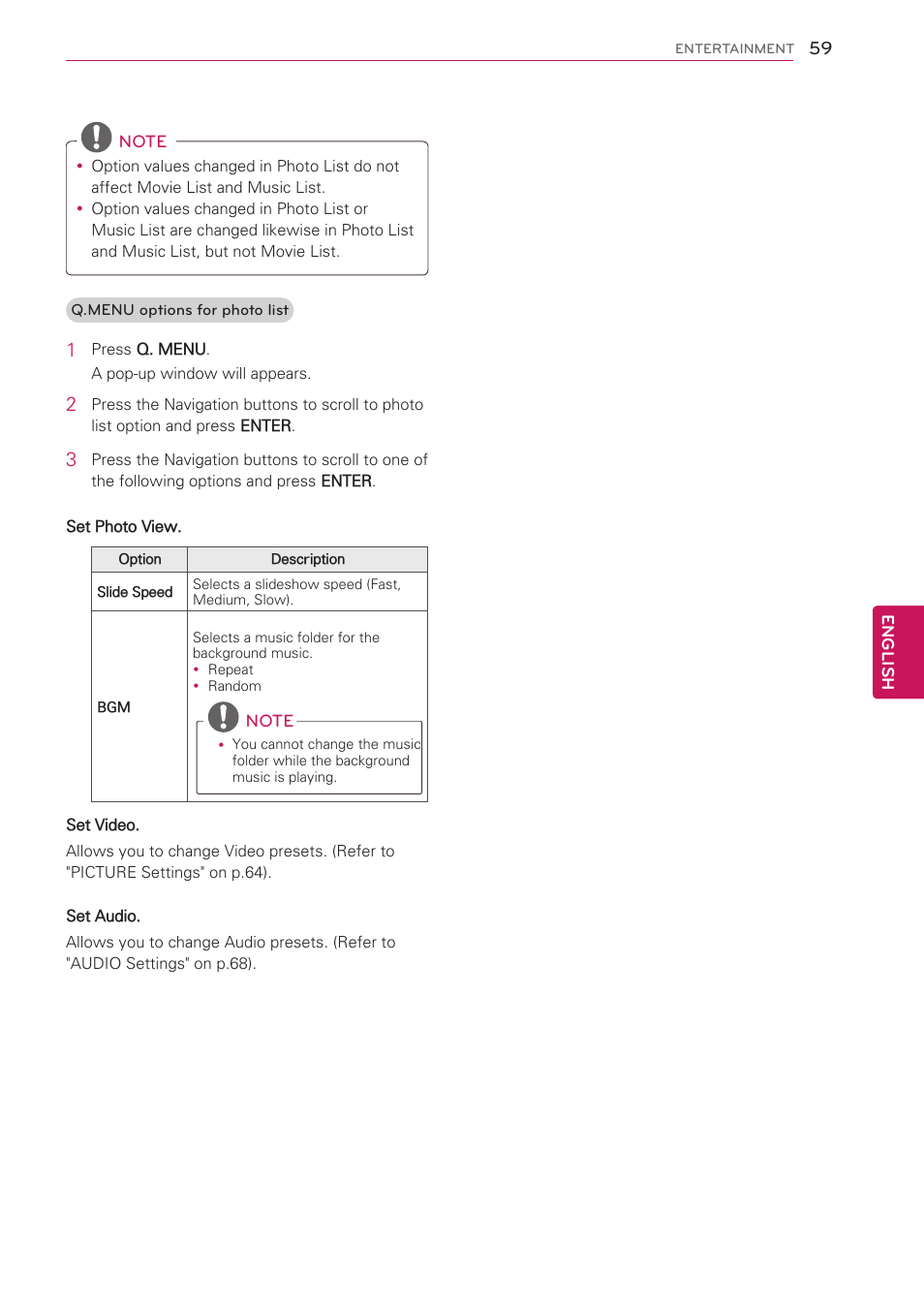 LG 50PV490 User Manual | Page 59 / 122