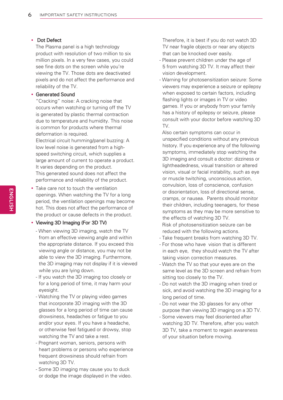 LG 50PV490 User Manual | Page 6 / 122