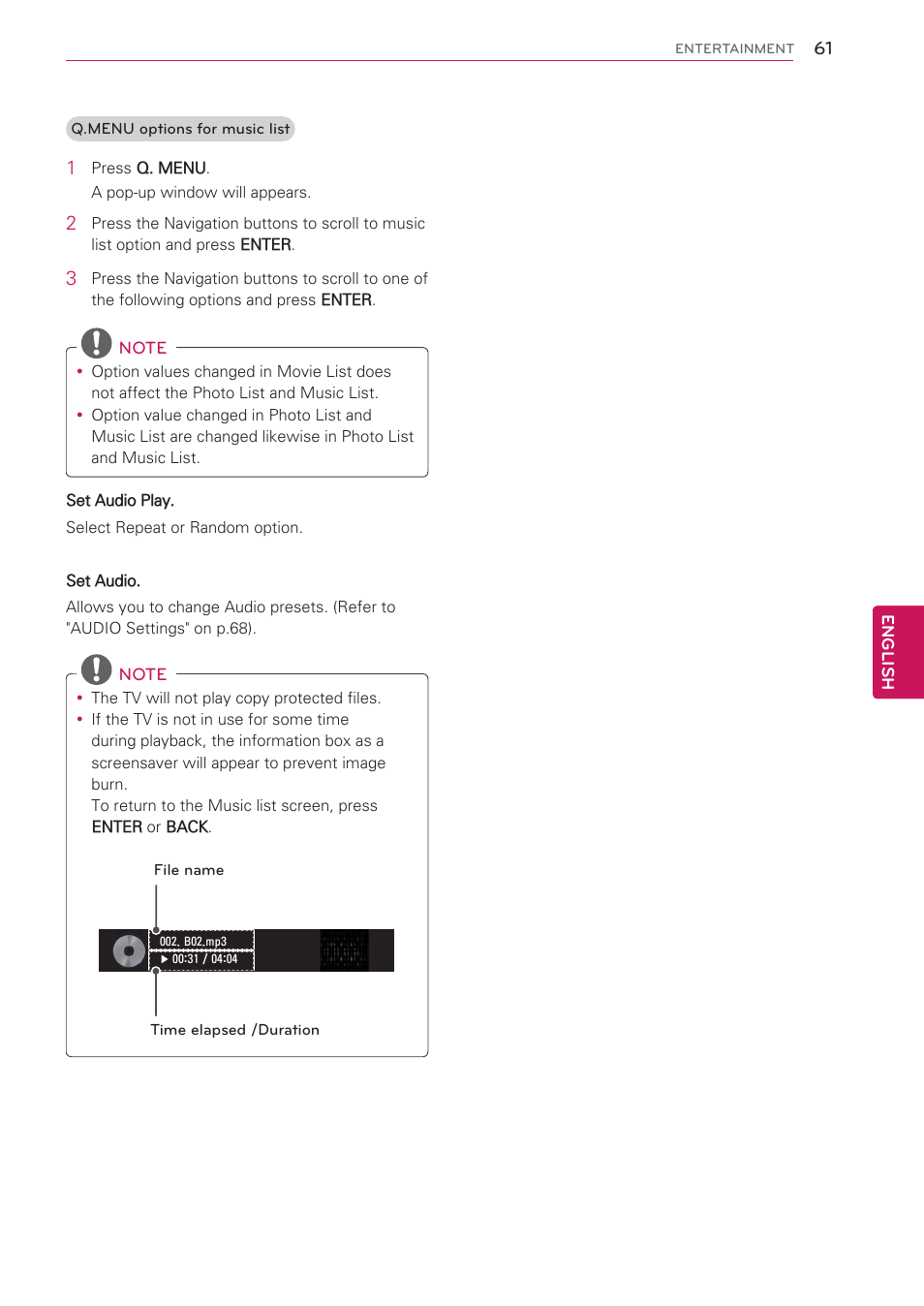 LG 50PV490 User Manual | Page 61 / 122