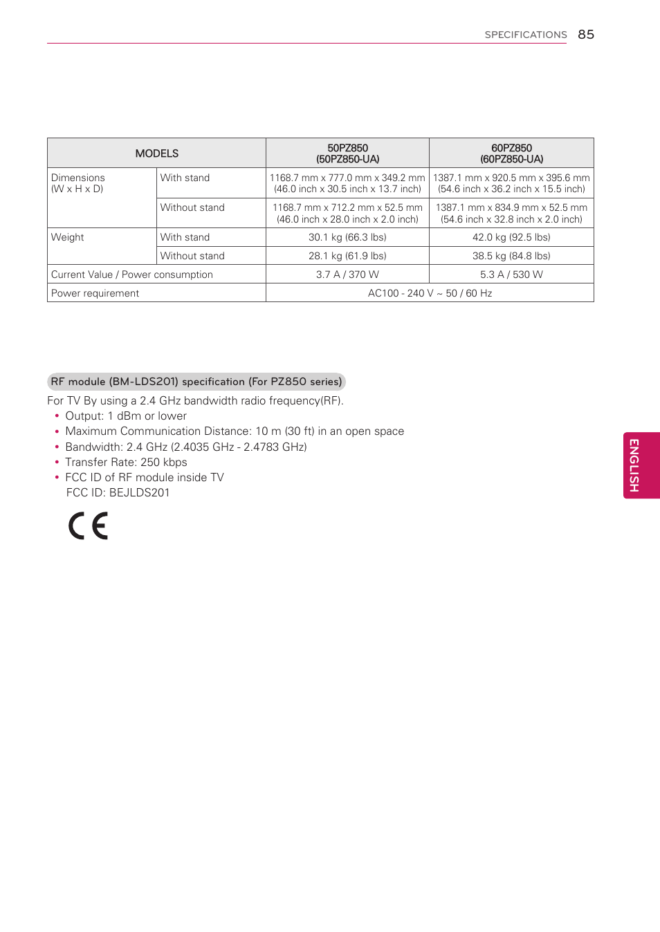 LG 50PV490 User Manual | Page 85 / 122