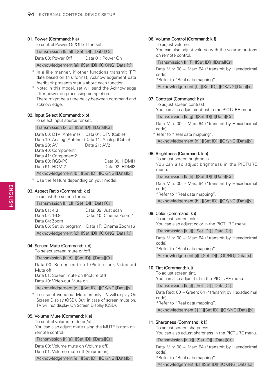 See p.94), English | LG 50PV490 User Manual | Page 94 / 122