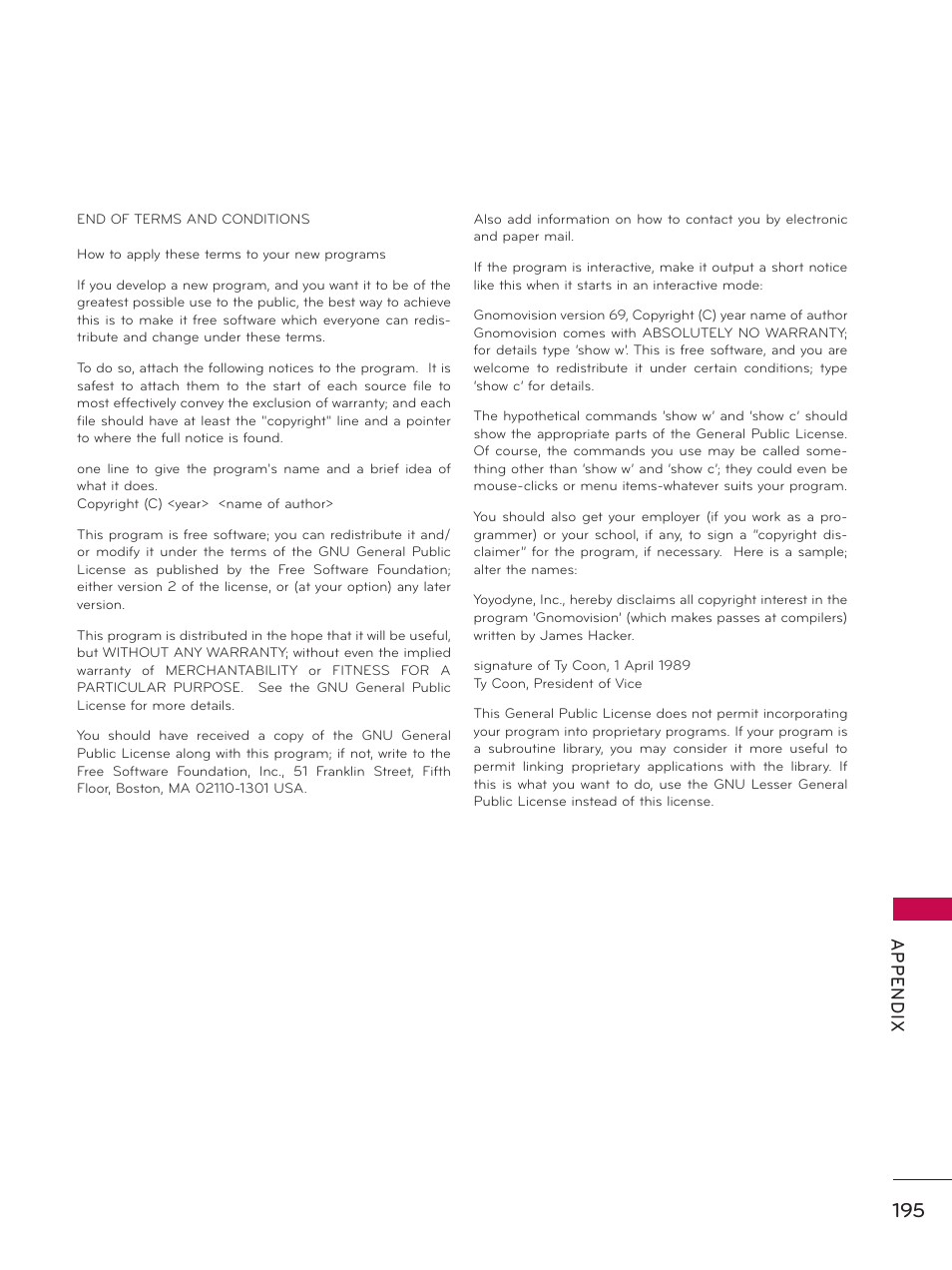 LG 50PZ550 User Manual | Page 195 / 206