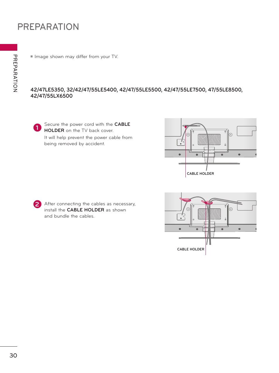 Preparation | LG 50PZ550 User Manual | Page 30 / 206