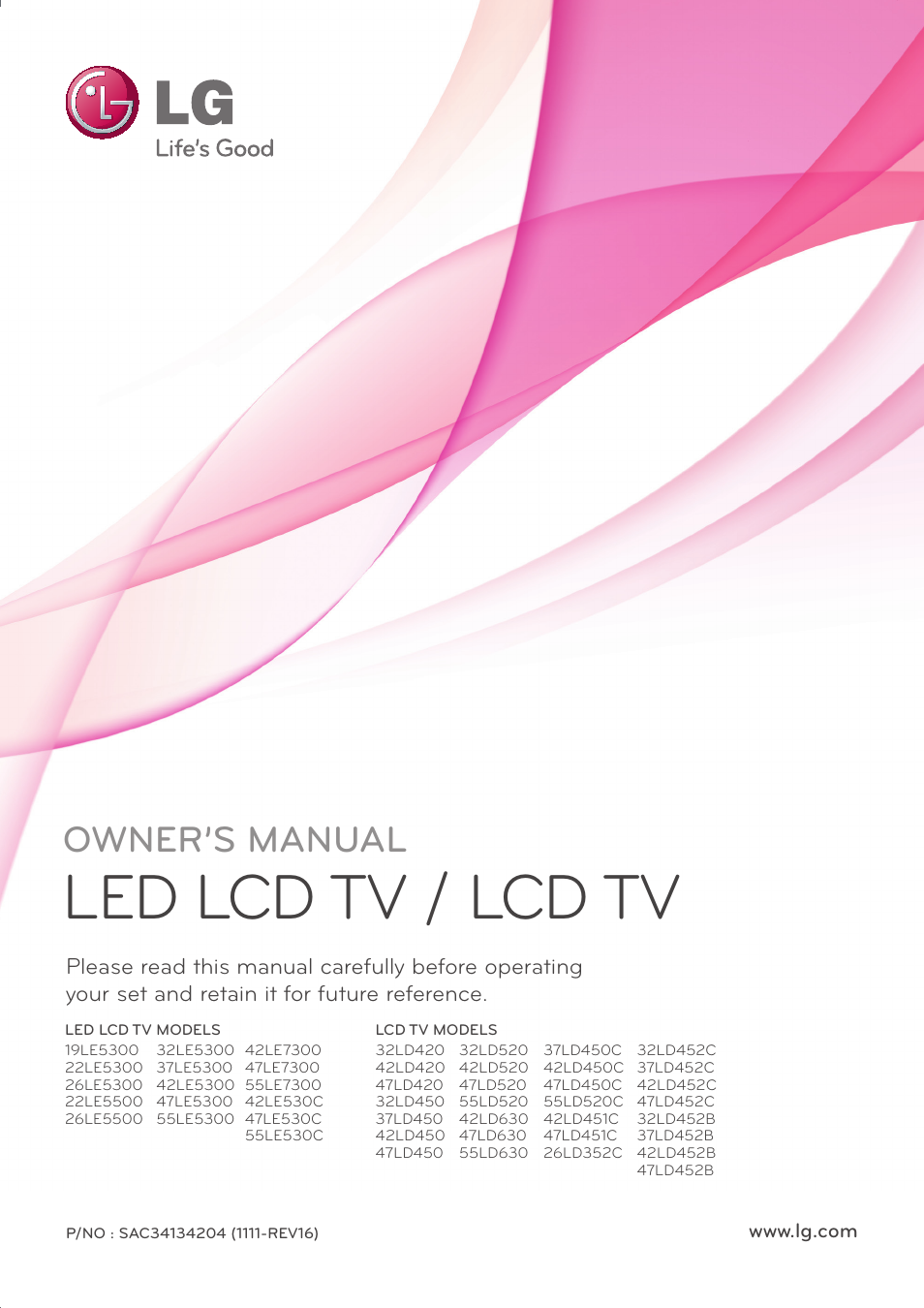 LG 42LD520 User Manual | 172 pages