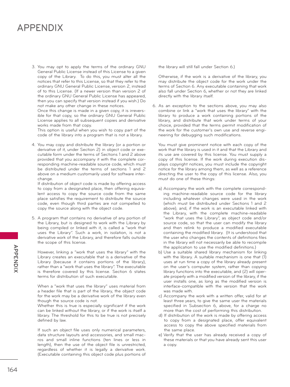 Appendix | LG 42LD520 User Manual | Page 164 / 172
