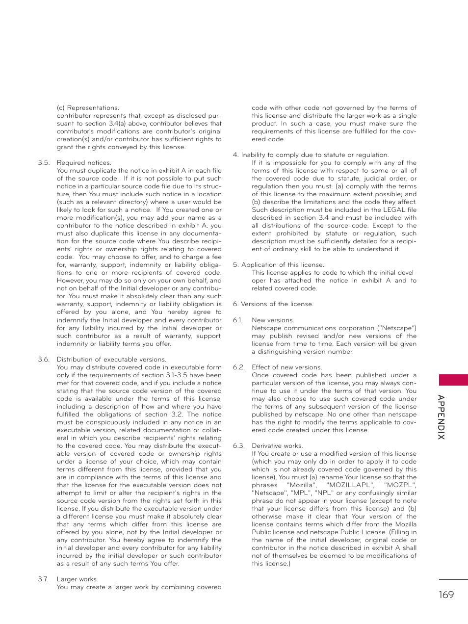 Appendix | LG 42LD520 User Manual | Page 169 / 172