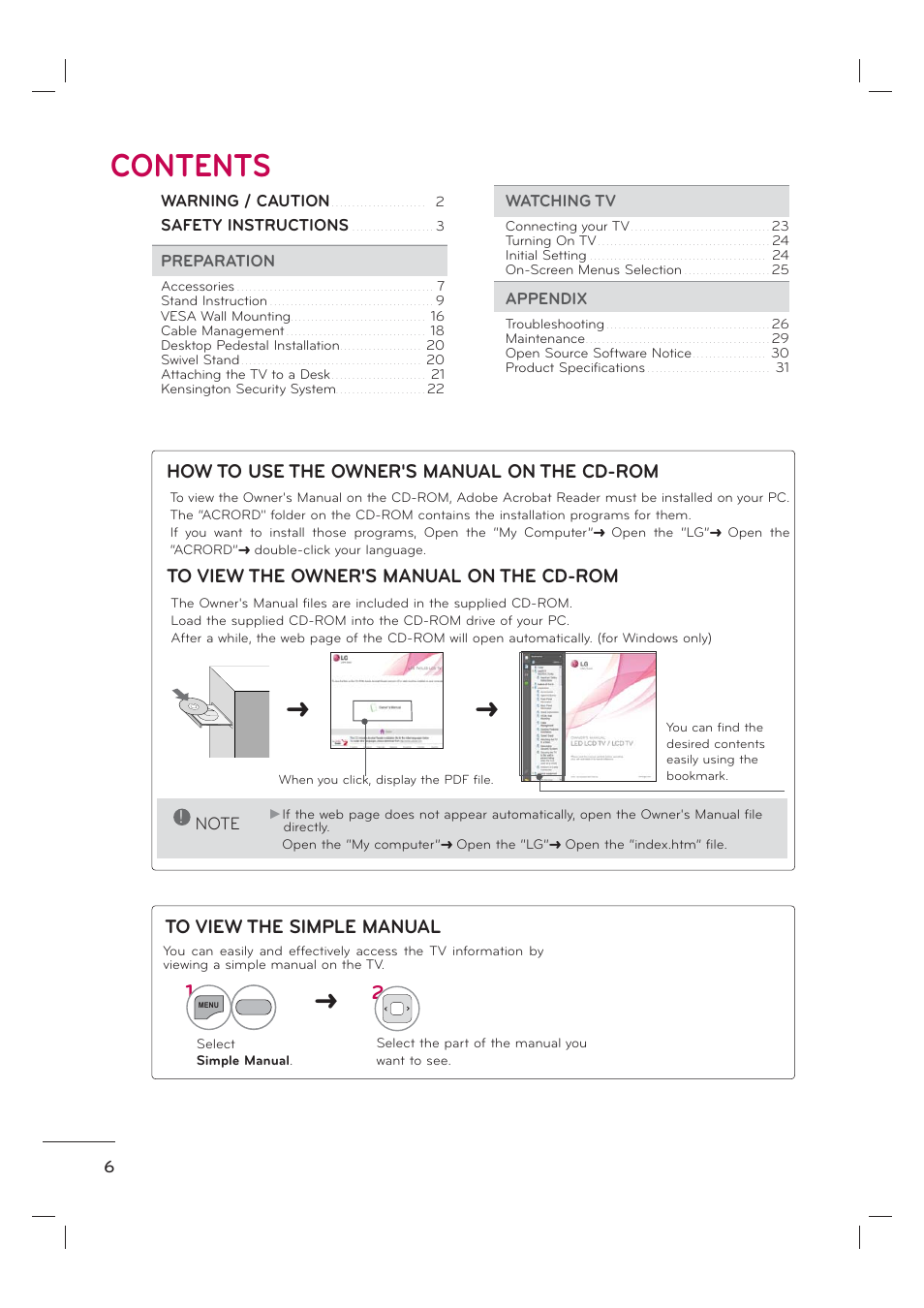 LG 55LE7300 User Manual | Page 8 / 38