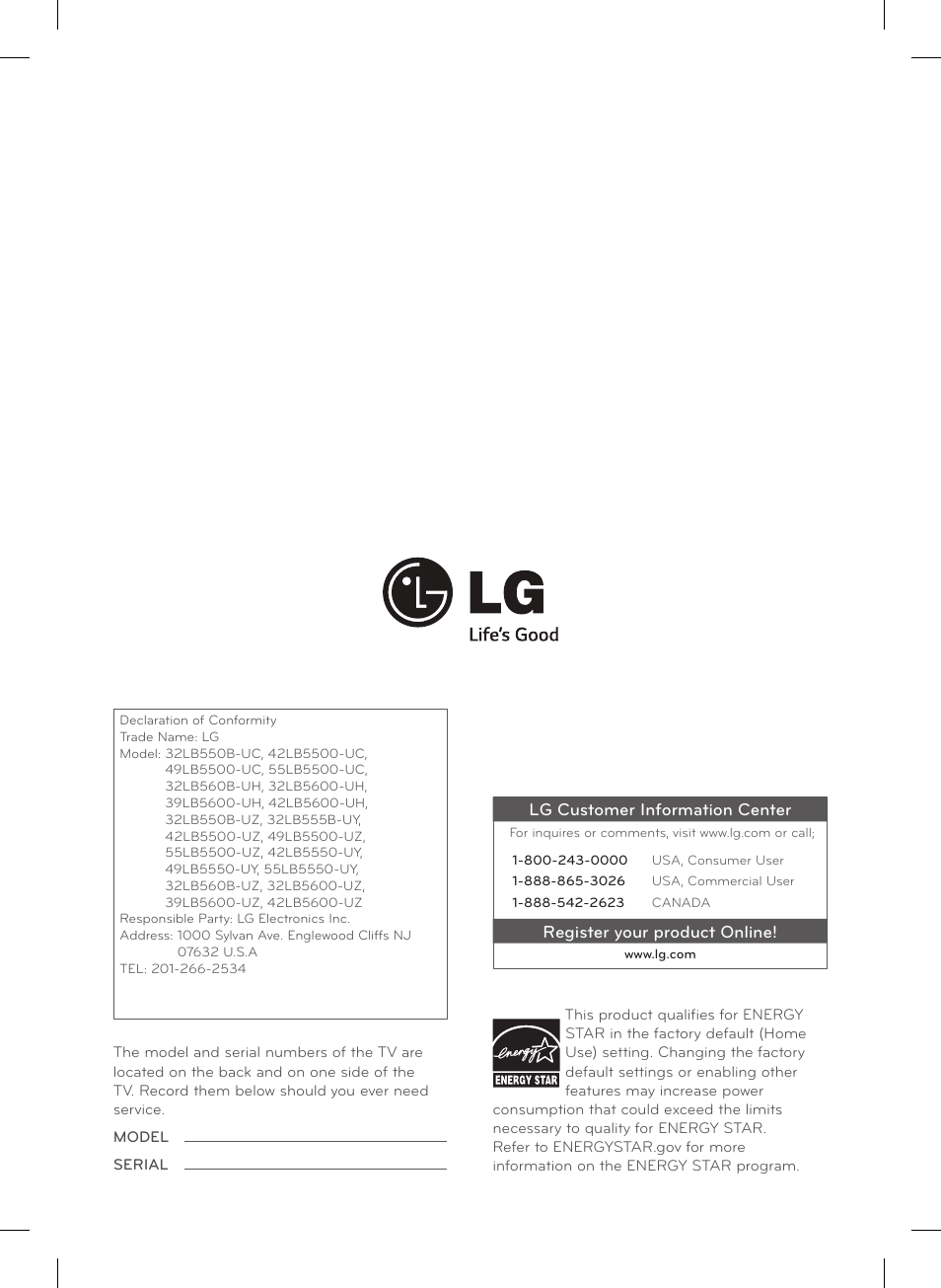 LG 42LB5600 User Manual | Page 28 / 28