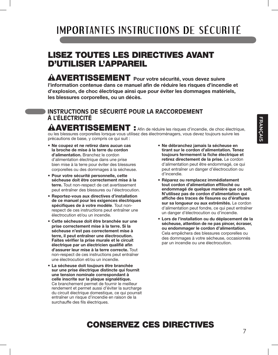 Wavertissement | LG DLGX3361W User Manual | Page 103 / 144