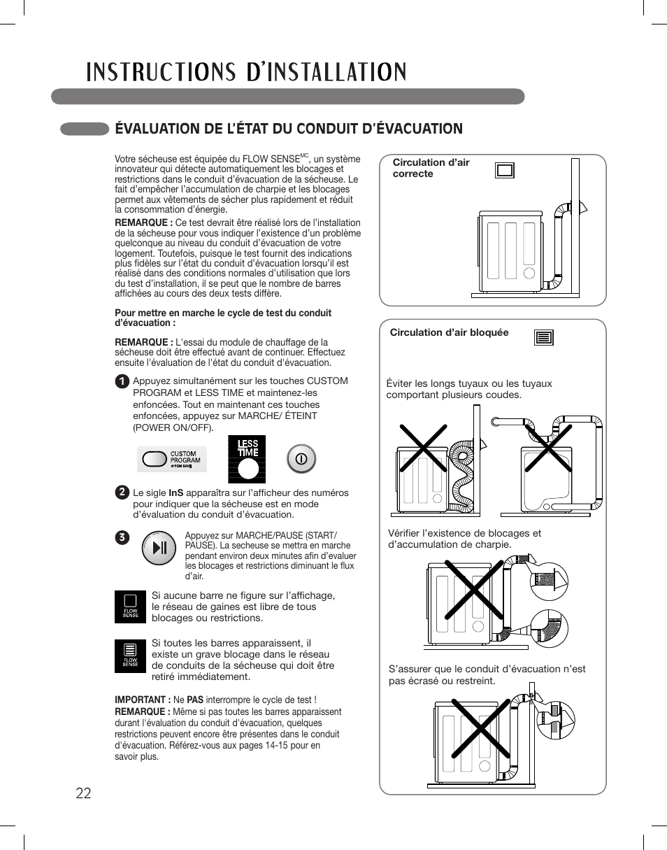 Évaluation de l’état du conduit d’évacuation | LG DLGX3361W User Manual | Page 118 / 144