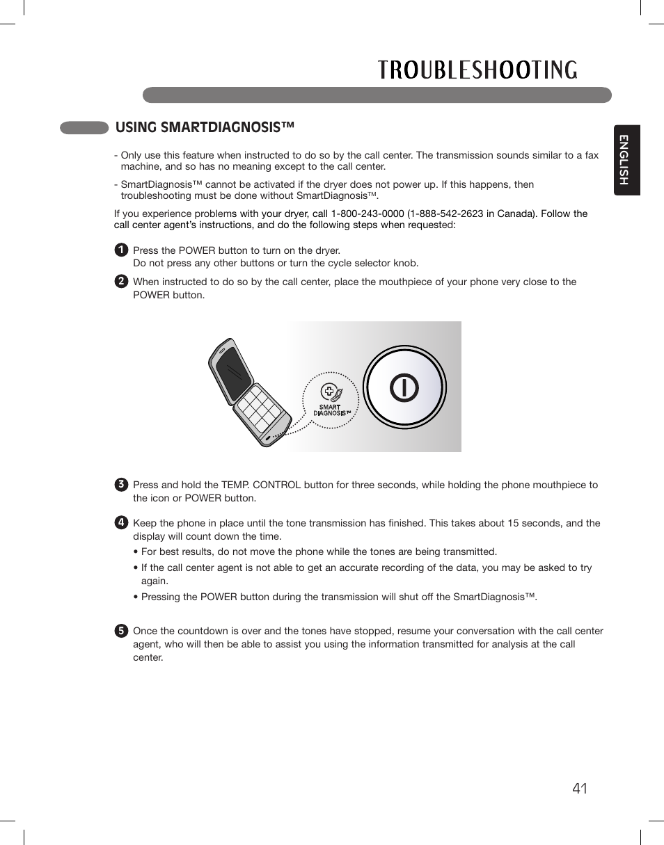 Using smartdiagnosis | LG DLGX3361W User Manual | Page 41 / 144
