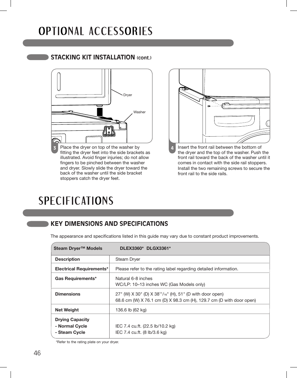 LG DLGX3361W User Manual | Page 46 / 144