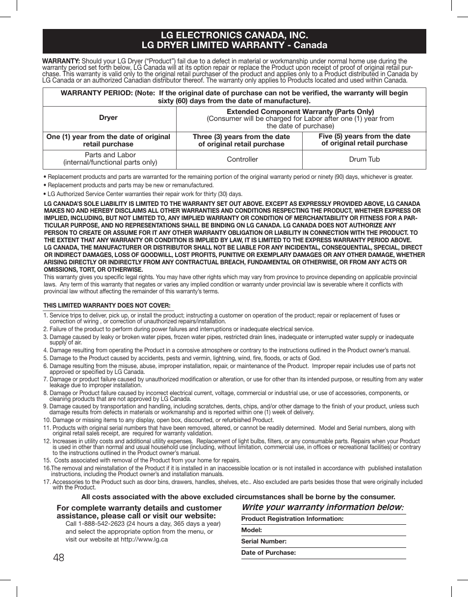 LG DLGX3361W User Manual | Page 48 / 144