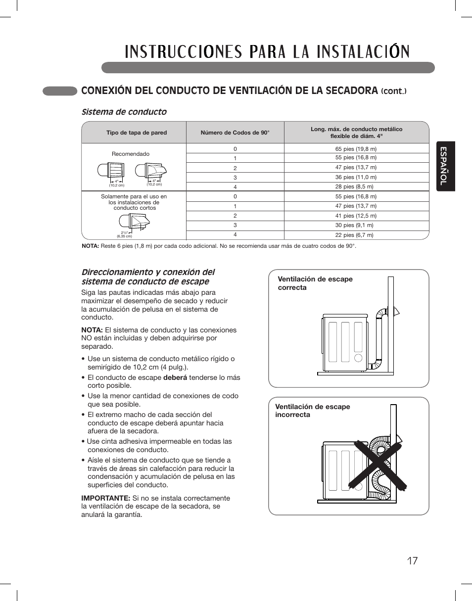 Esp anol | LG DLGX3361W User Manual | Page 65 / 144